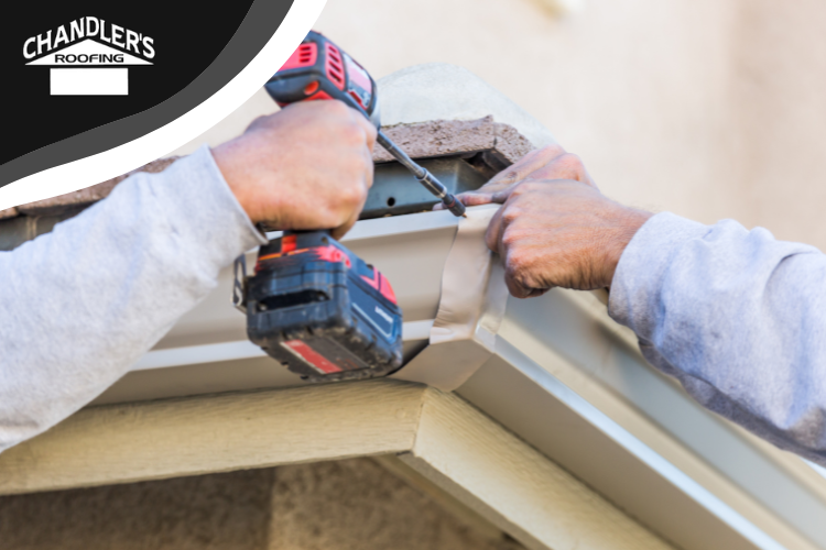 Cypress home's gutters maintained by roofing experts.