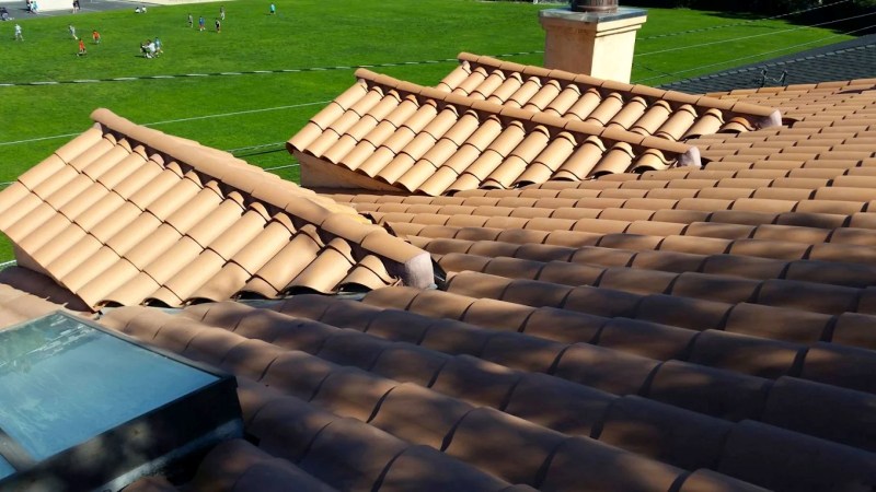 Tile roofing install example